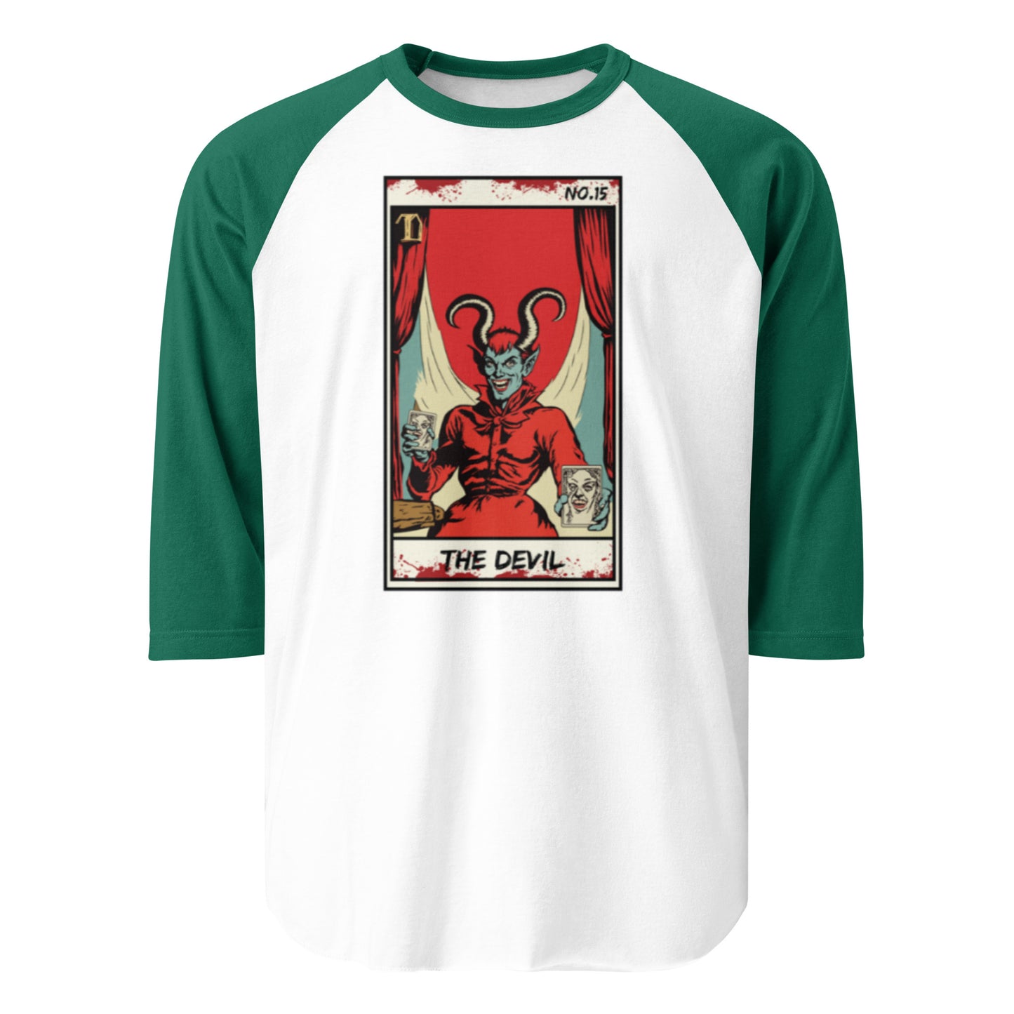 The Devil No. 15 Face Up - 3/4 sleeve raglan shirt